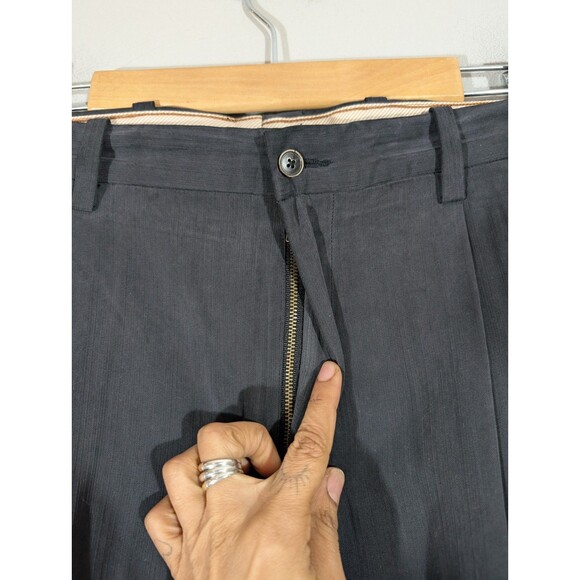 Tommy Bahama Mens Charcoal Silk Blend Straight Leg Pants Sz 36 Lightweight Relax - Picture 6 of 9